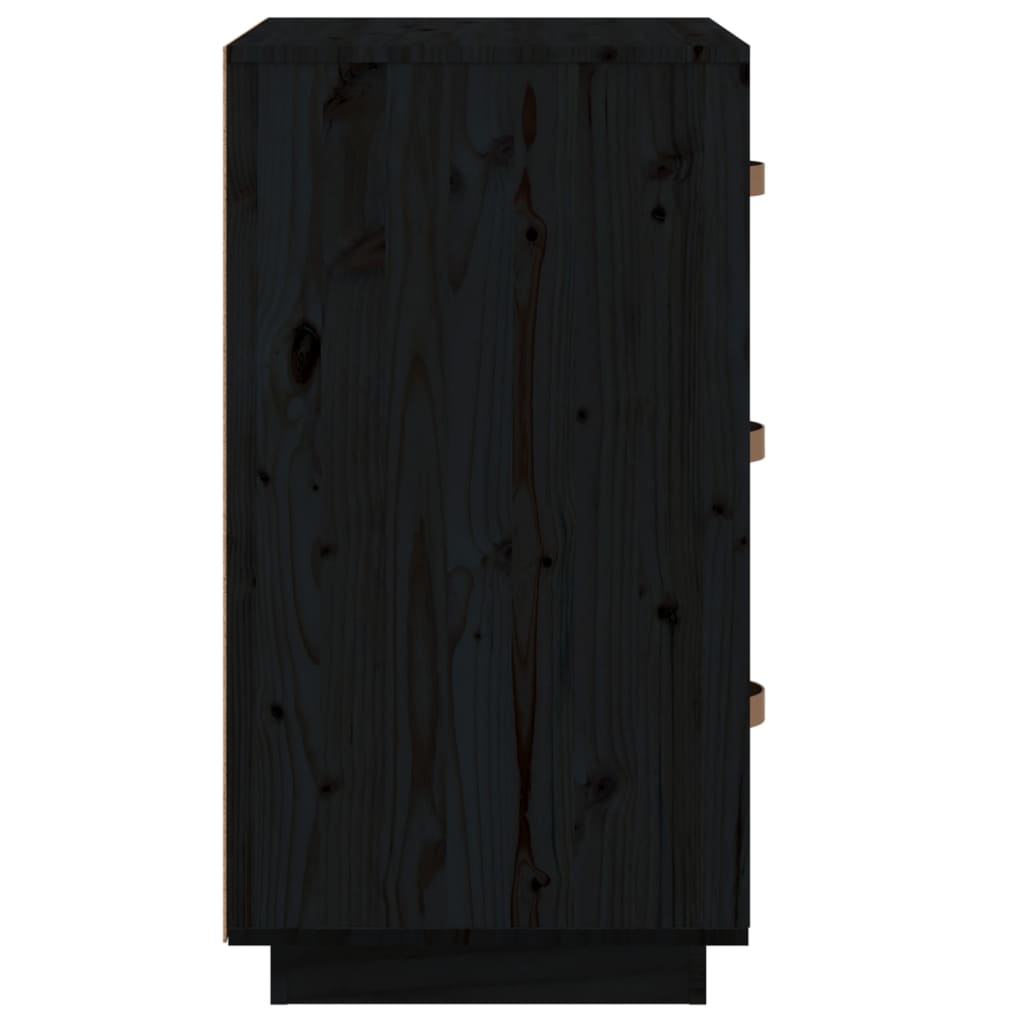 vidaXL Szafka nocna, czarna, 40x40x75 cm, lite drewno sosnowe