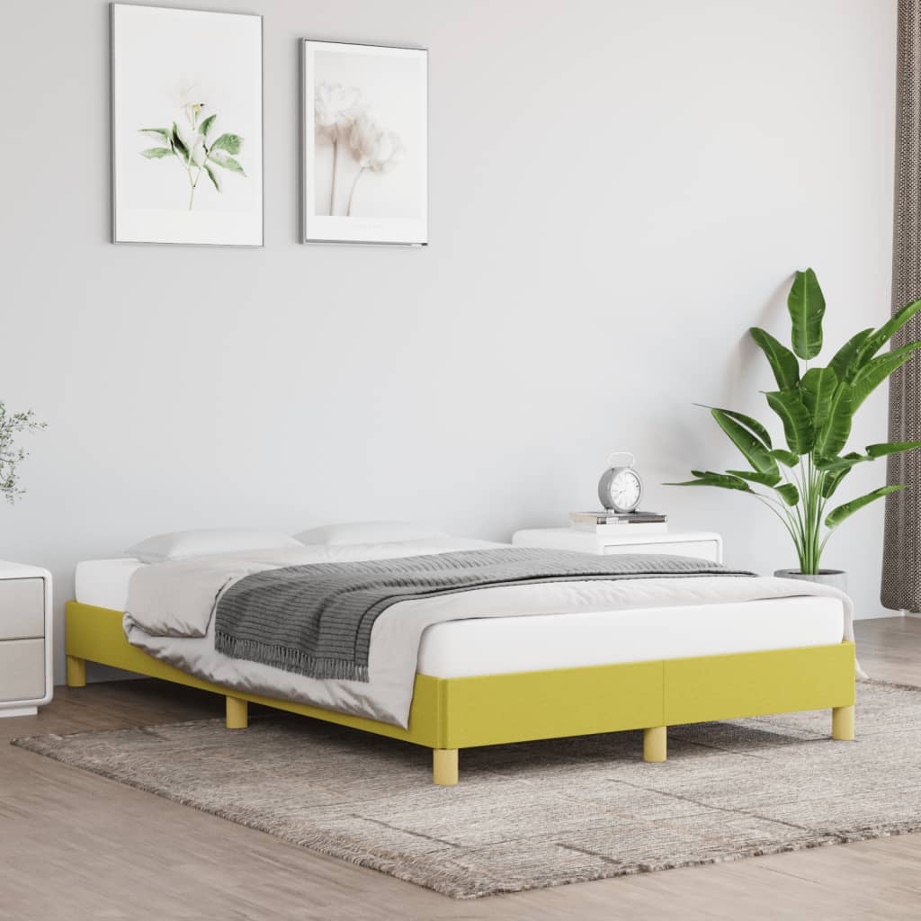 vidaXL Rama łóżka, zielona, 120x200 cm, obita tkaniną