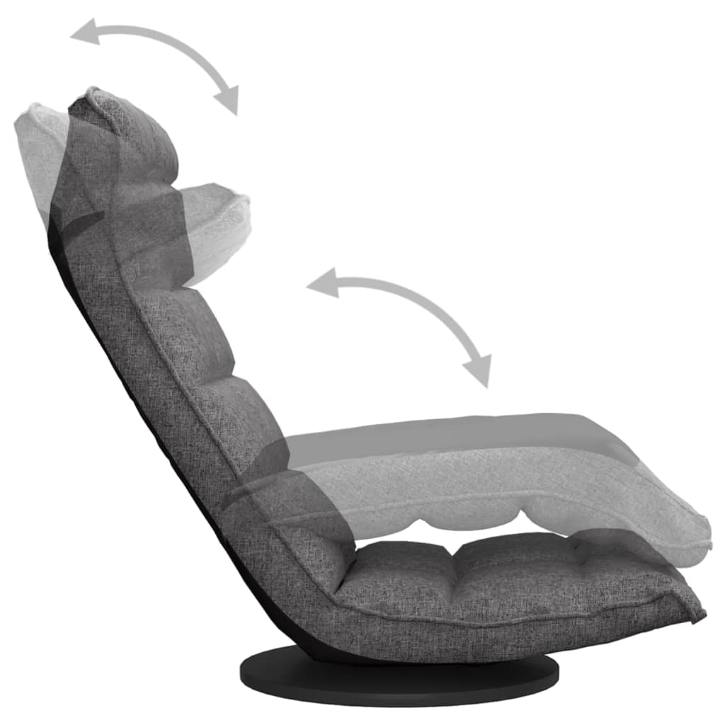 vidaXL Obrotowe krzesło podłogowe, jasnoszare, obite tkaniną