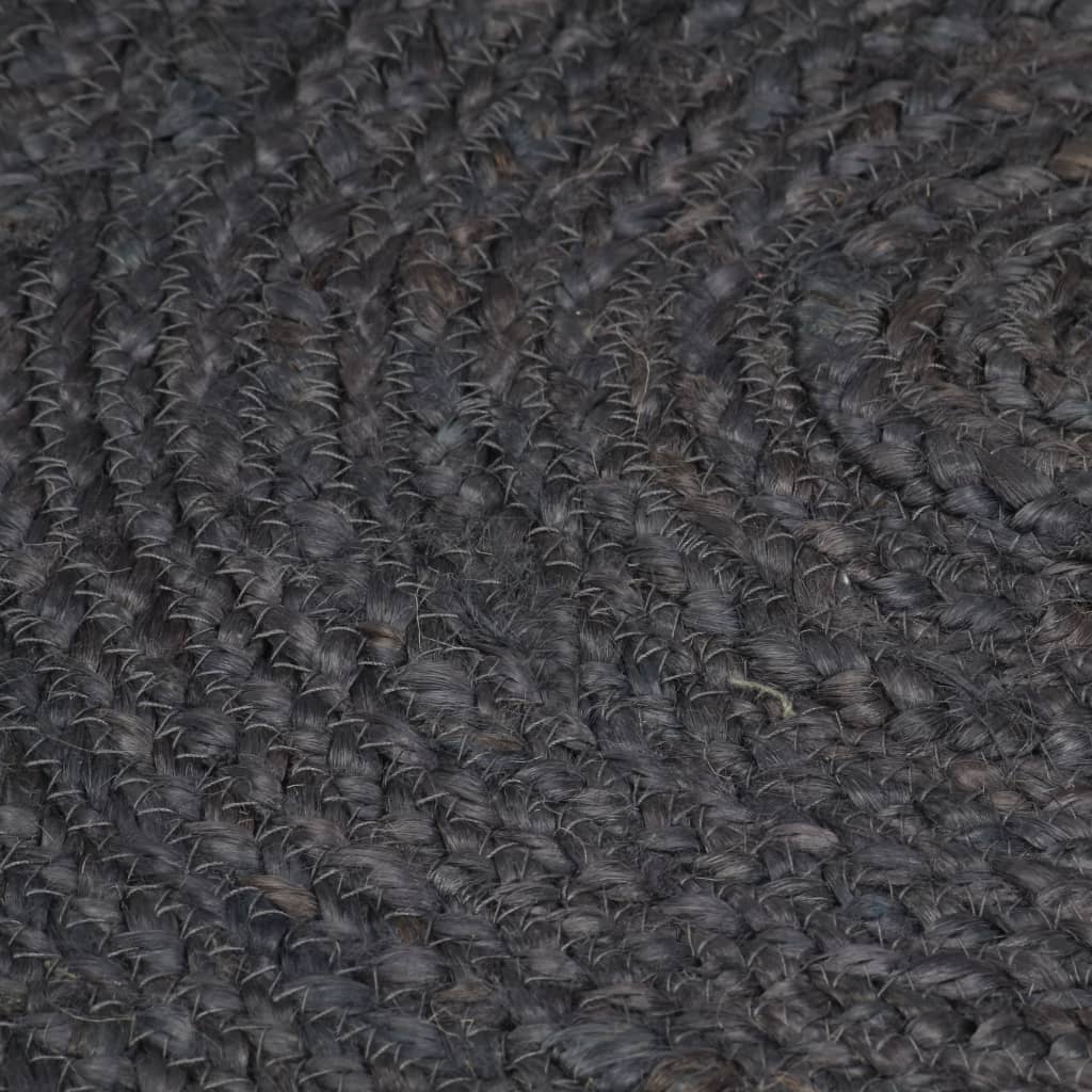 vidaXL Ręcznie wykonany dywan z juty, okrągły, 90 cm, ciemnoszary