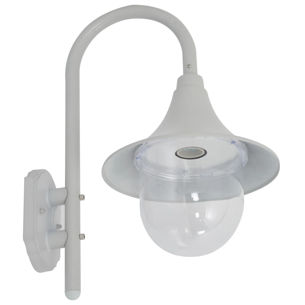 vidaXL Ścienna lampa ogrodowa, 42 cm, E27, aluminiowa, biała