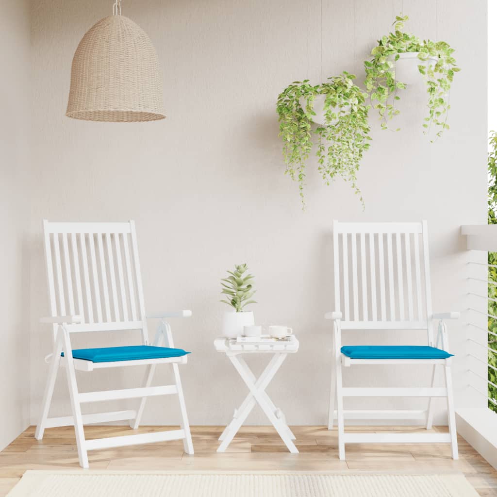 vidaXL Poduszki na krzesła ogrodowe, 2 szt., niebieskie, 40x40x3 cm