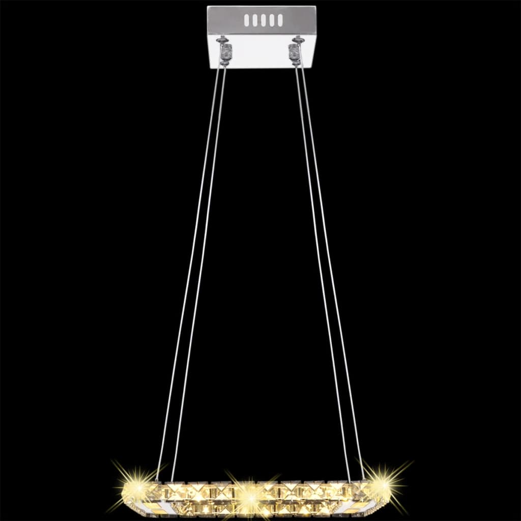 Kwadratowa, wisząca lampa LED z kryształami, 15,4 W