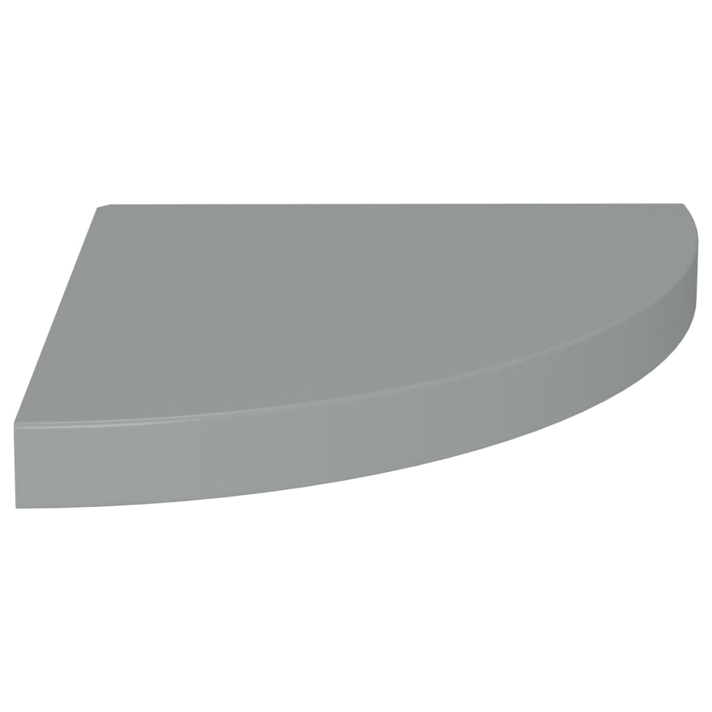 vidaXL Narożna półka ścienna, szara, 35x35x3,8 cm, MDF