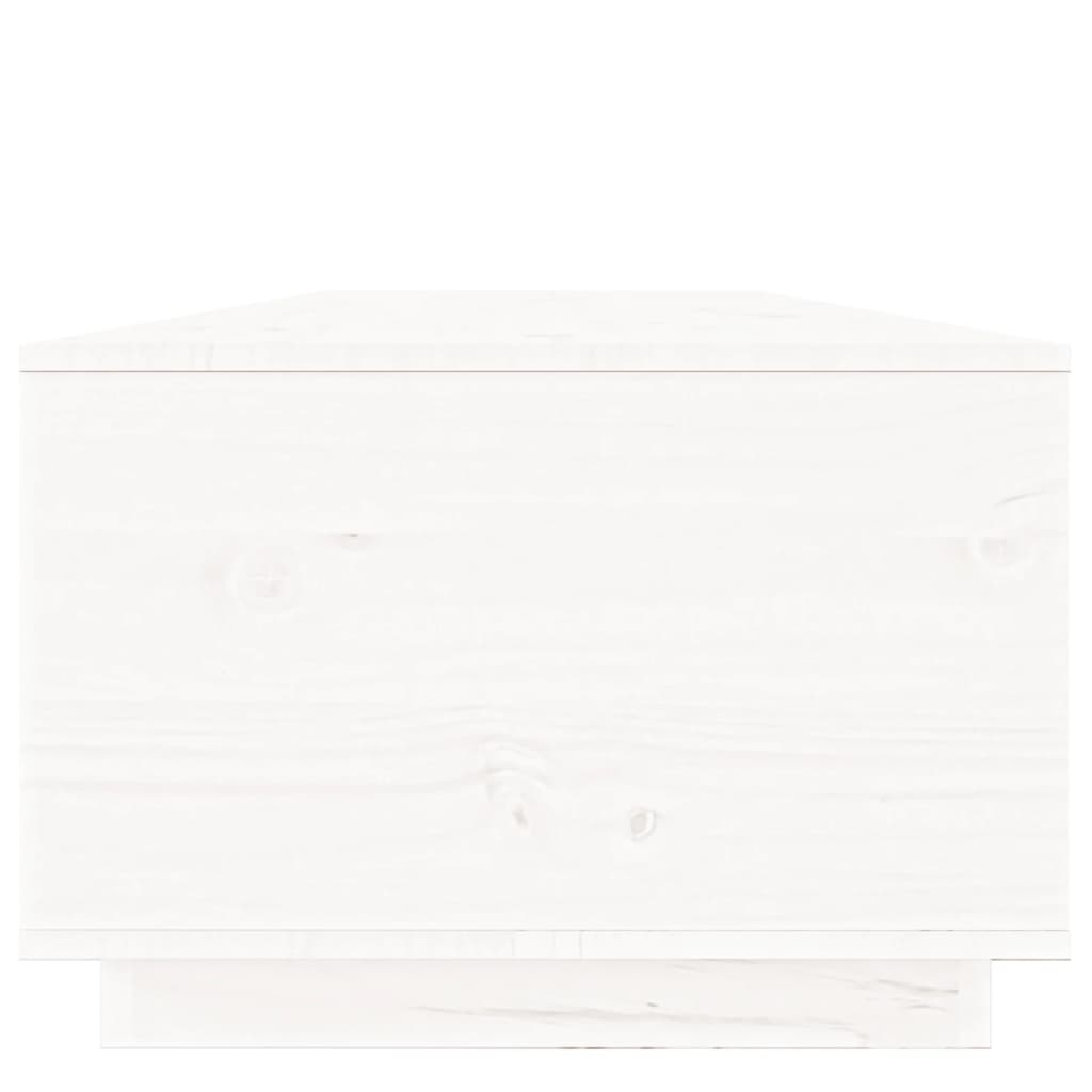 vidaXL Stolik kawowy, biały, 100x50x35 cm, lite drewno sosnowe