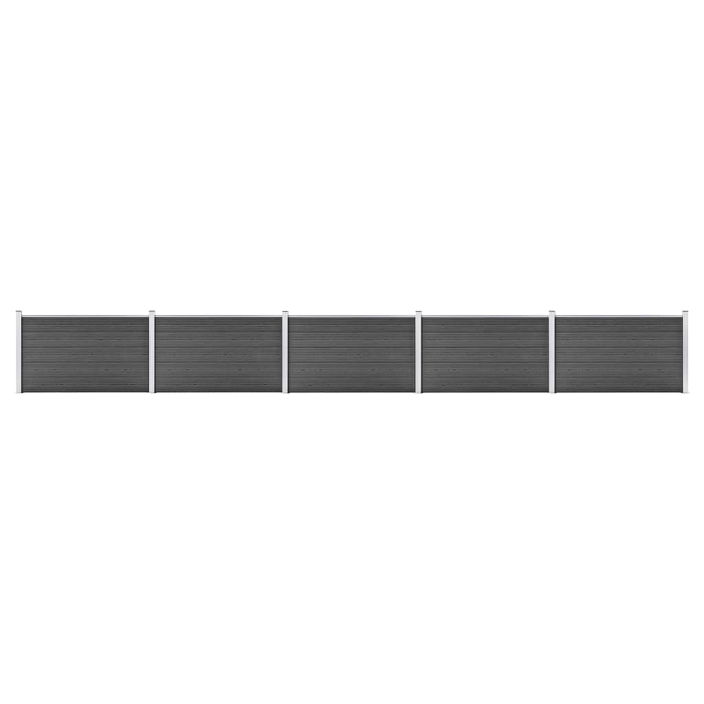vidaXL Zestaw ogrodzeniowy z WPC, 872 x 105 cm, czarny