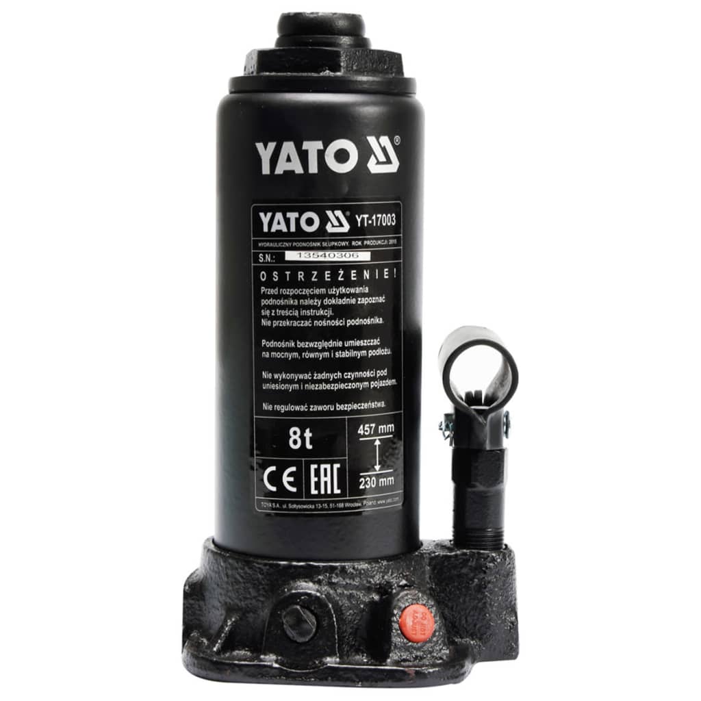 YATO Hydrauliczny podnośnik butelkowy 8 T YT-17003