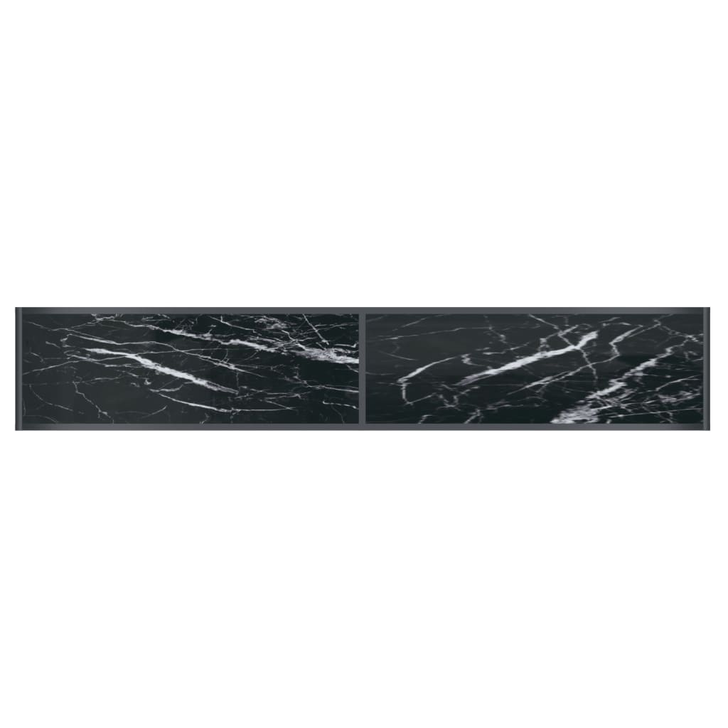vidaXL Stolik konsolowy, czarny, 200x35x75,5 cm, szkło hartowane