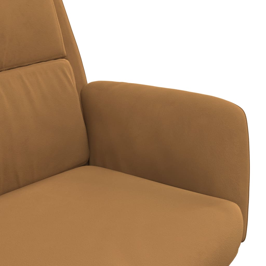 vidaXL Fotel wypoczynkowy, brązowy, obity aksamitem