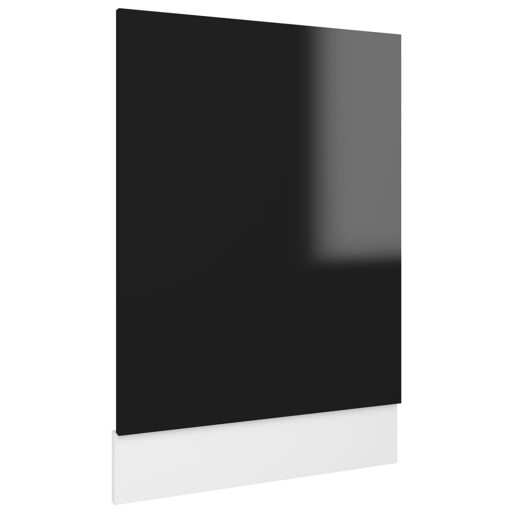 vidaXL Panel do zabudowy zmywarki, wysoki połysk, czarny, 45x3x67 cm
