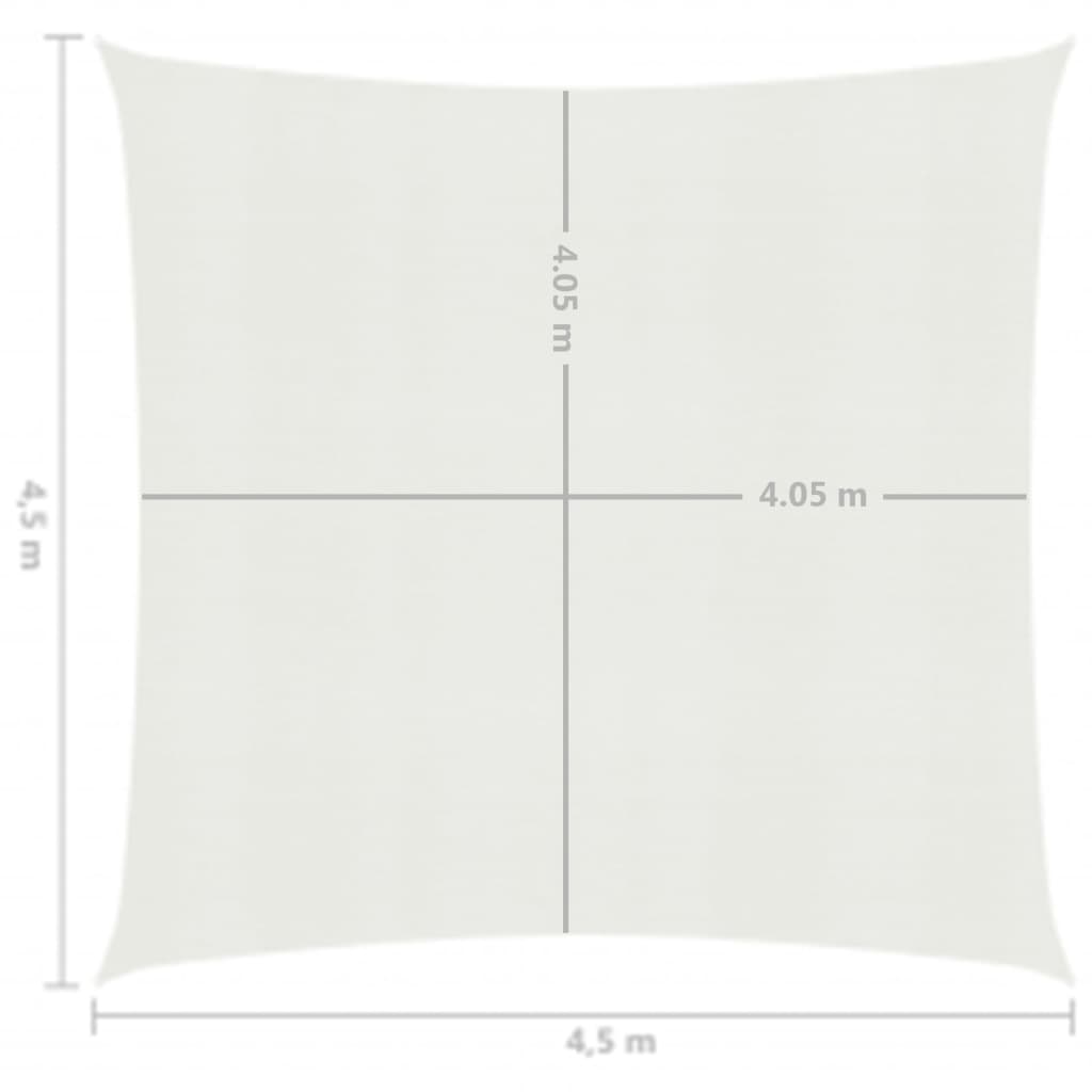 vidaXL Żagiel przeciwsłoneczny, 160 g/m², biały, 4,5x4,5 m, HDPE