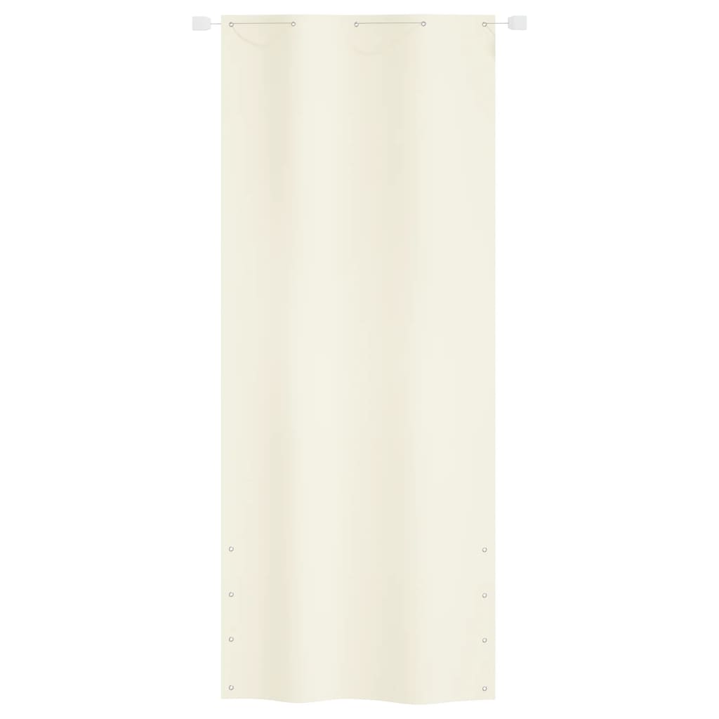 vidaXL Parawan balkonowy, kremowy, 100x240 cm, tkanina Oxford