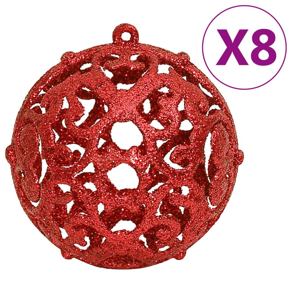 vidaXL 111-cz. zestaw ozdób świątecznych, czerwony, polistyren