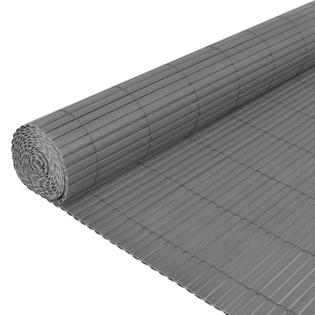 vidaXL Dwustronne ogrodzenie ogrodowe, PVC, 150x500 cm, szare