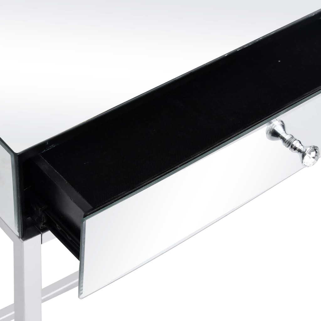 vidaXL Lustrzany stolik typu konsola, stal i szkło, 107x33x77 cm