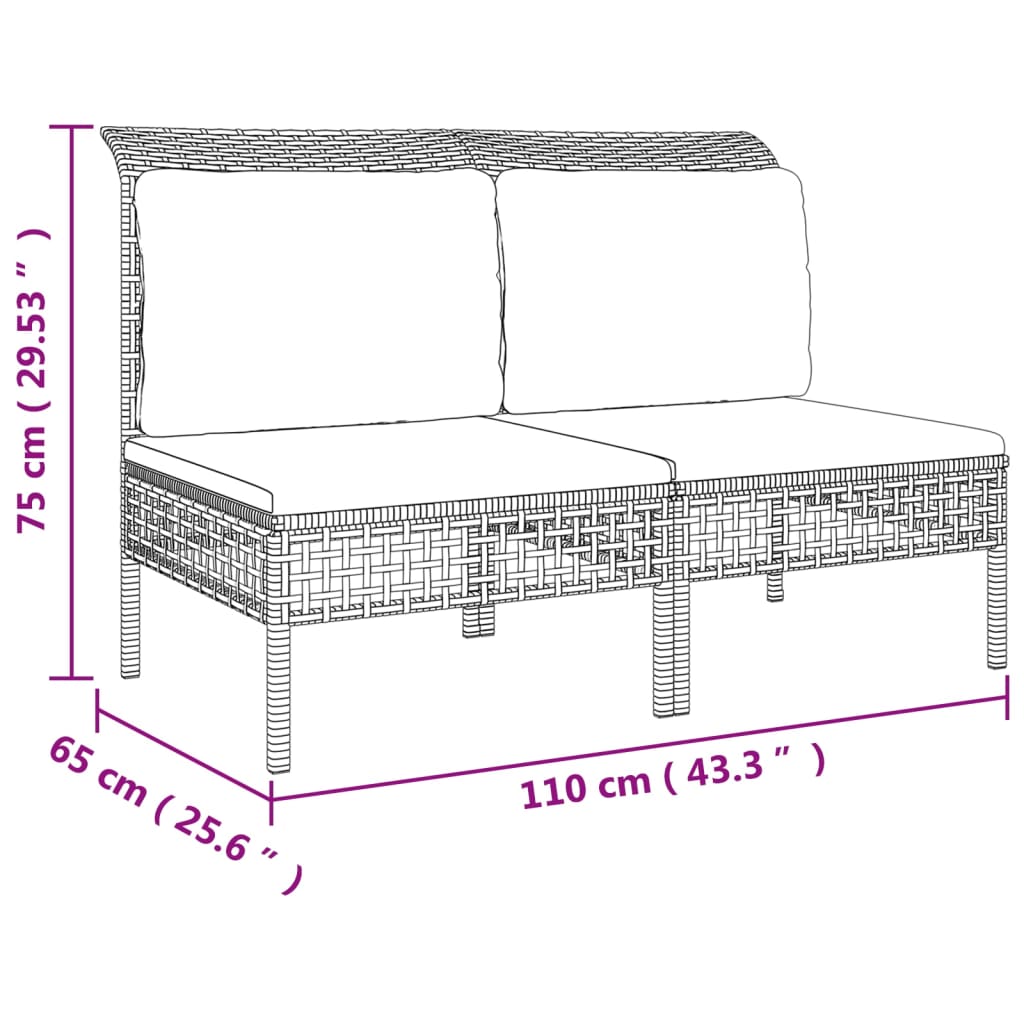 vidaXL 10-cz. zestaw wypoczynkowy do ogrodu, poduszki, szary rattan PE