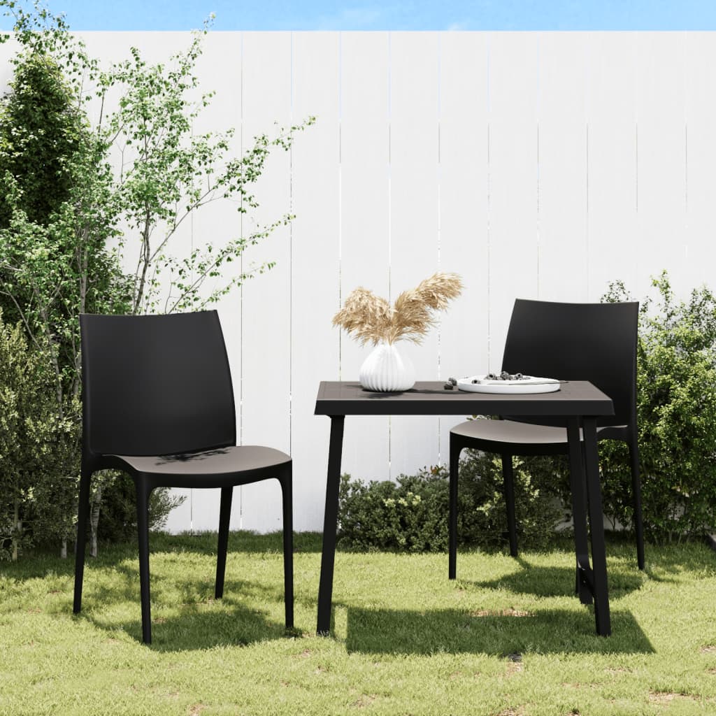 vidaXL Krzesła ogrodowe, 2 szt, antracytowe, 50x46x80 cm, polipropylen