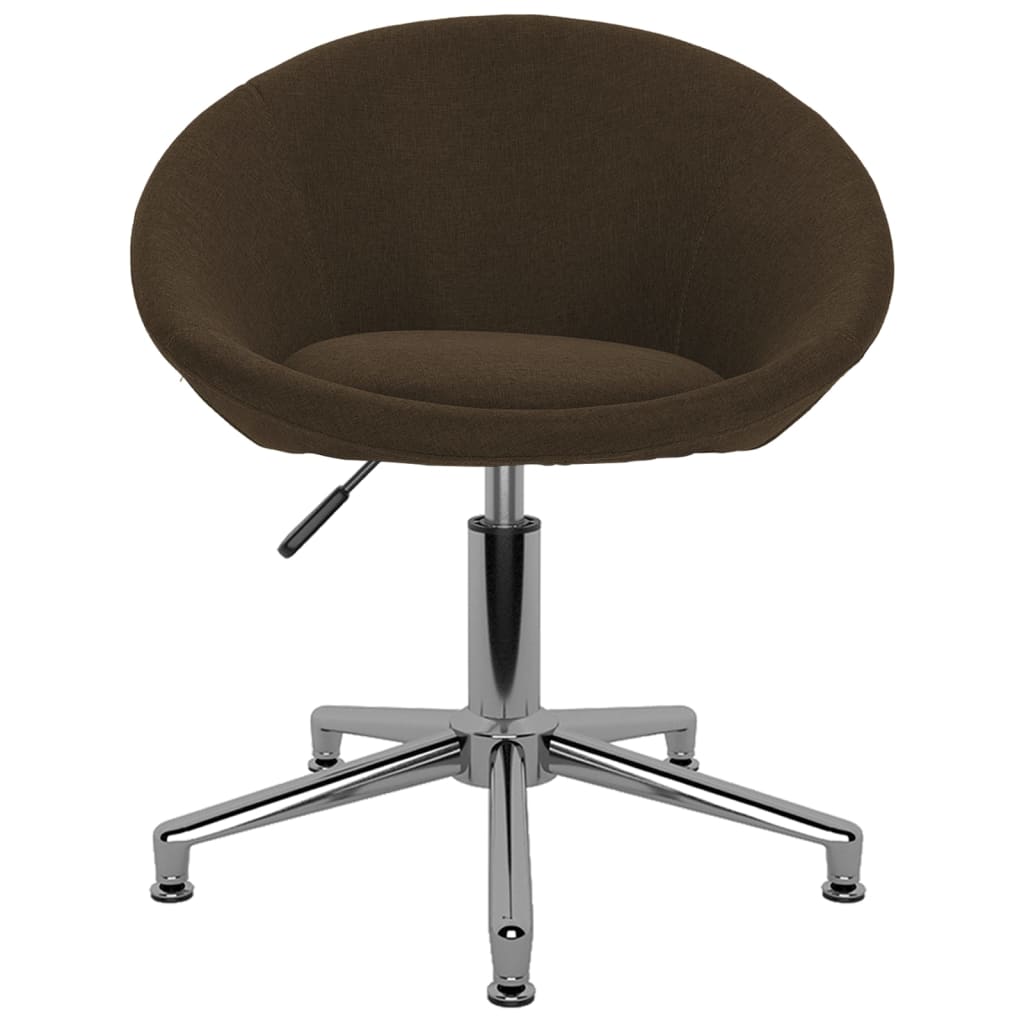 vidaXL Obrotowe krzesła stołowe, 2 szt., ciemnobrązowe, tkanina