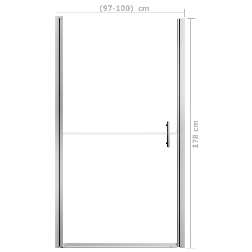 vidaXL Drzwi prysznicowe, hartowane szkło mrożone, 100x178 cm