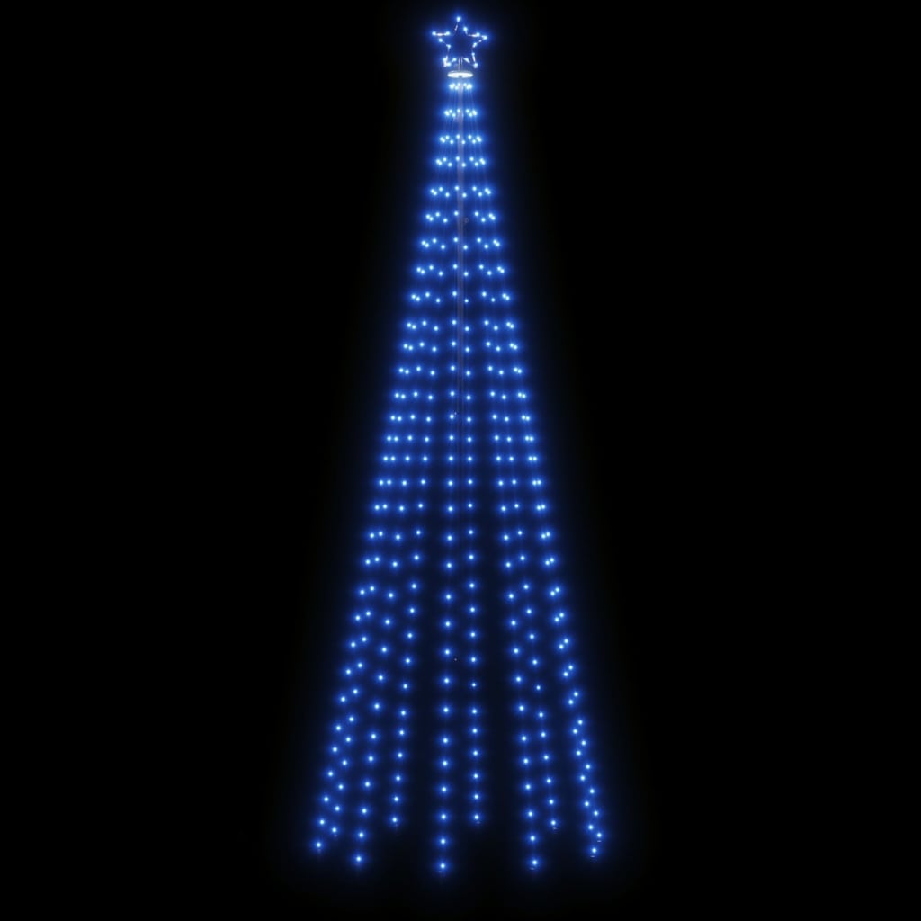 vidaXL Choinka z kołkiem gruntowym, 310 niebieskich LED, 300 cm