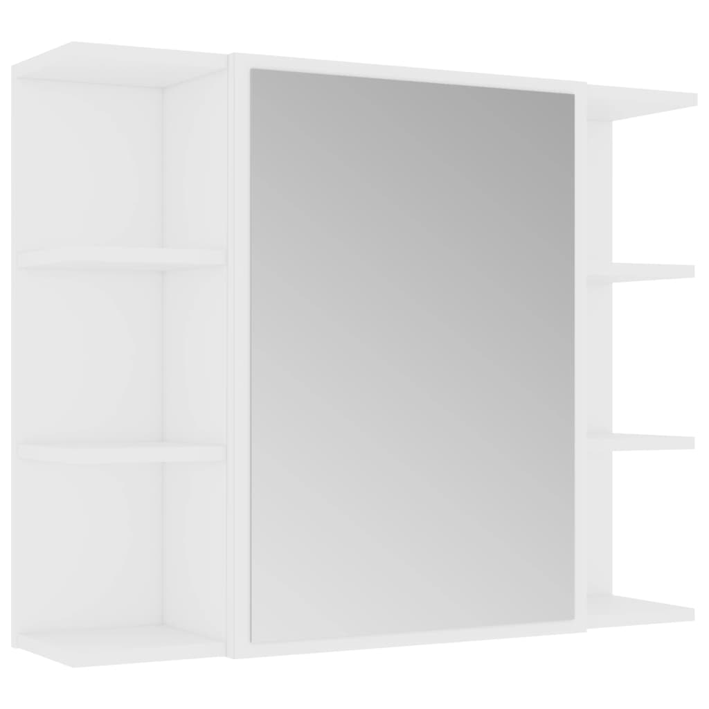 vidaXL Szafka łazienkowa z lustrem, biała, 80 x 20,5 x 64 cm
