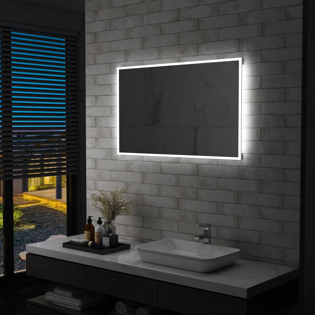 vidaXL Ścienne lustro łazienkowe z LED, 100 x 60 cm