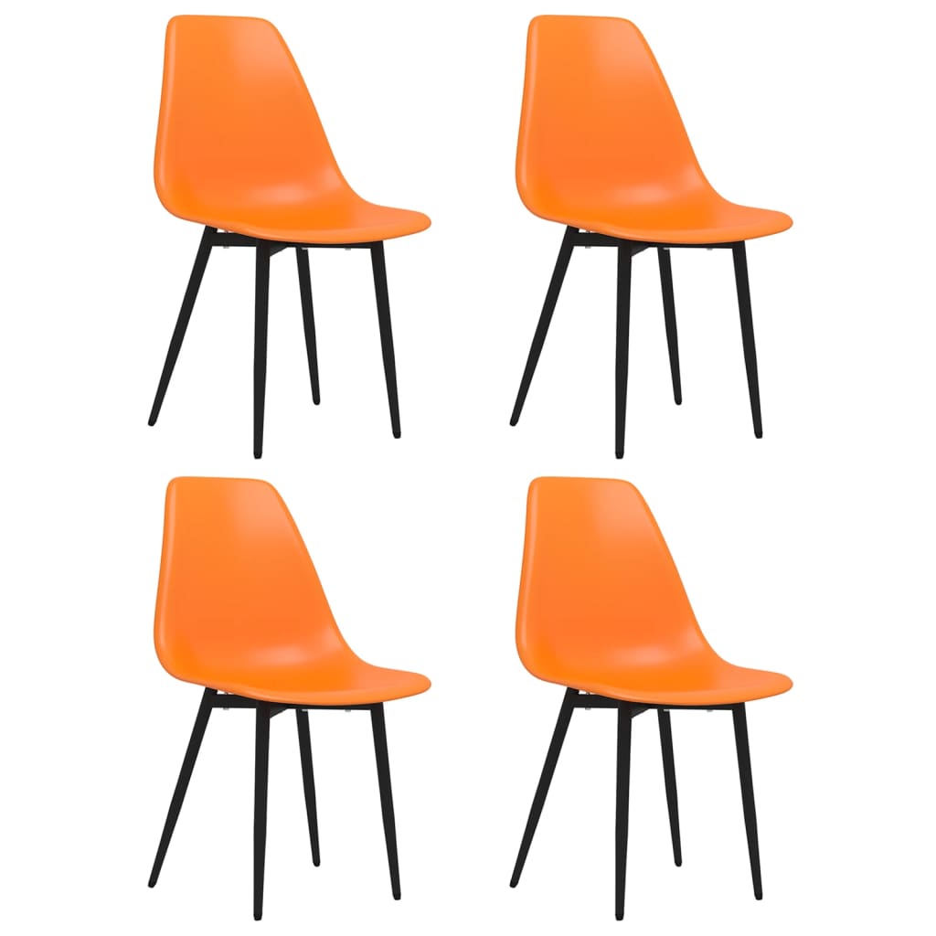 vidaXL Krzesła stołowe, 4 szt., pomarańczowe, PP