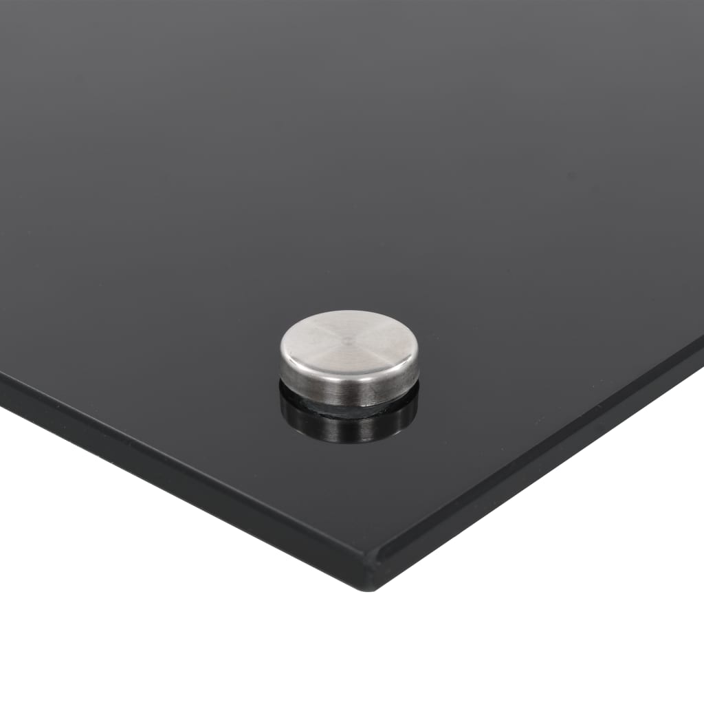 vidaXL Panel ochronny do kuchni, czarny, 80x50 cm, szkło hartowane