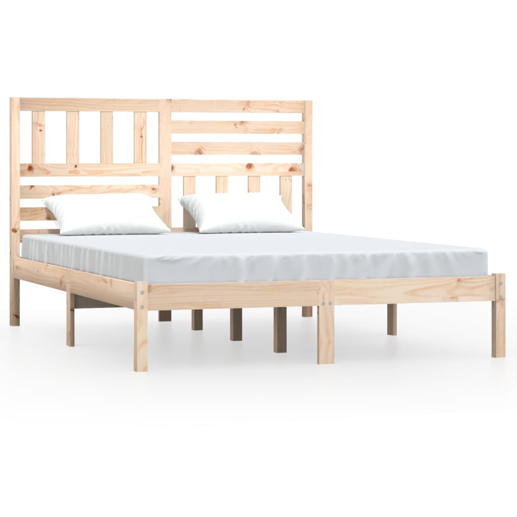 vidaXL Rama łóżka, 120x190 cm, lite drewno sosnowe