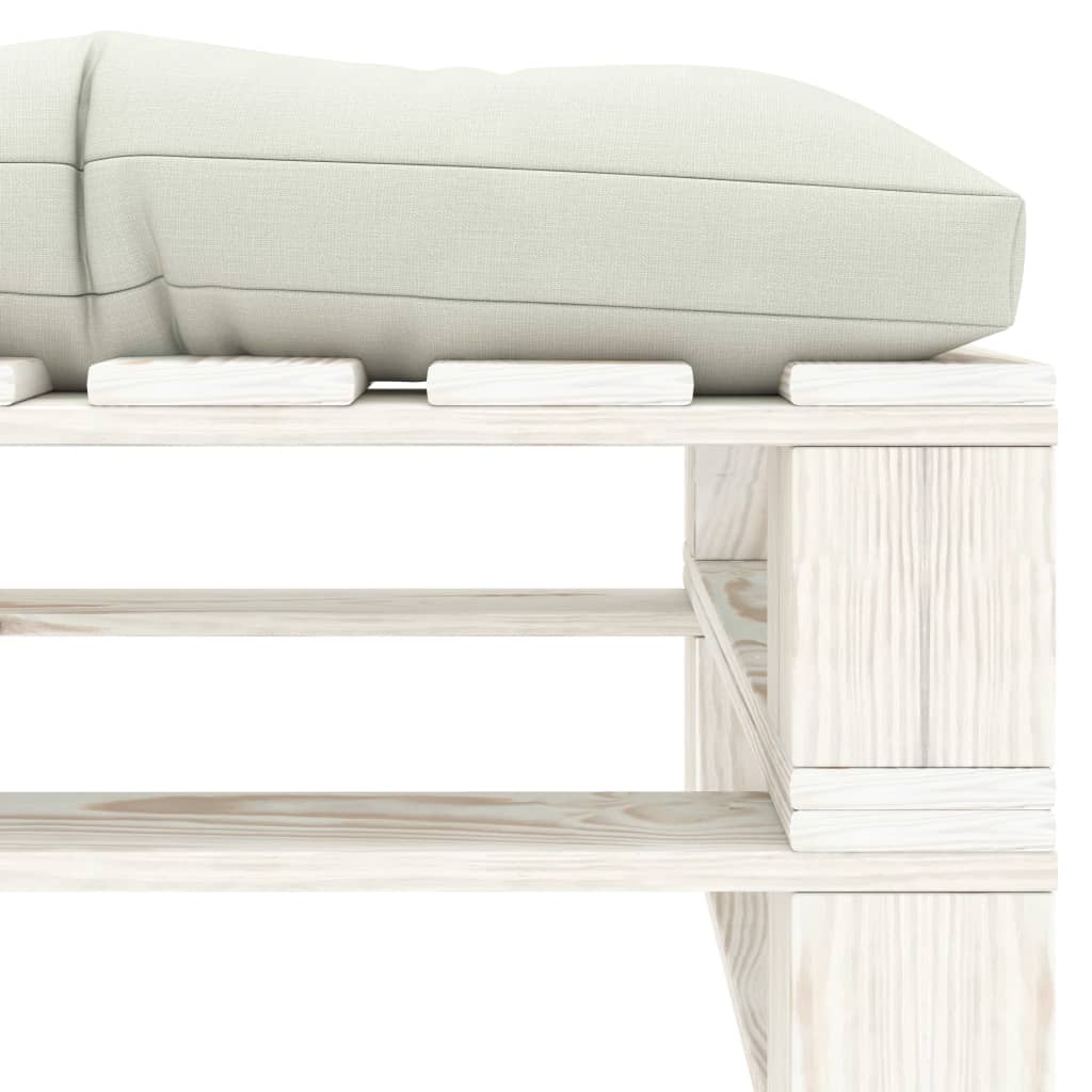 vidaXL Ogrodowy stołek z palet z beżową poduszką, drewniany