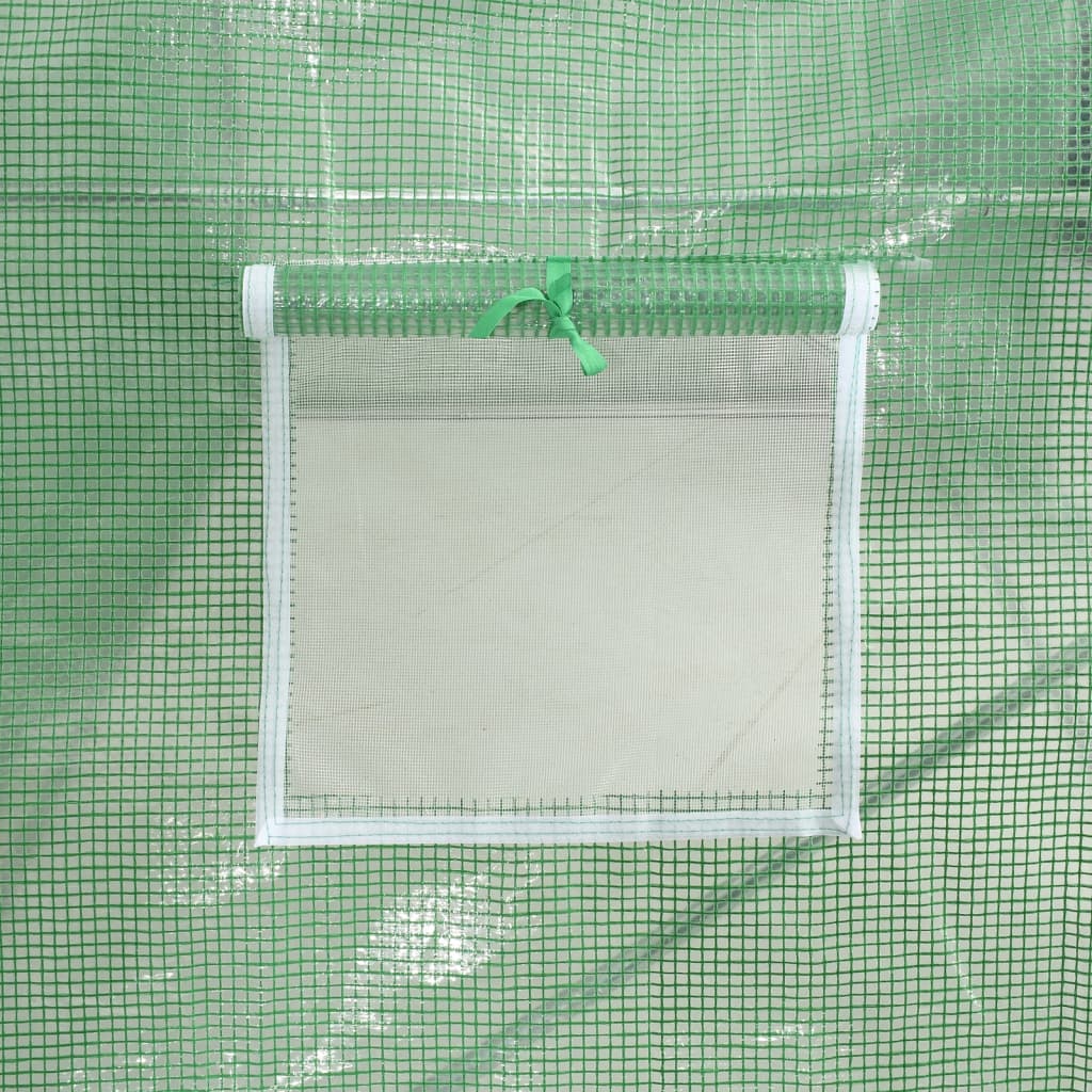 vidaXL Szklarnia ze stalową ramą, zielona, 12 m², 6x2x2 m