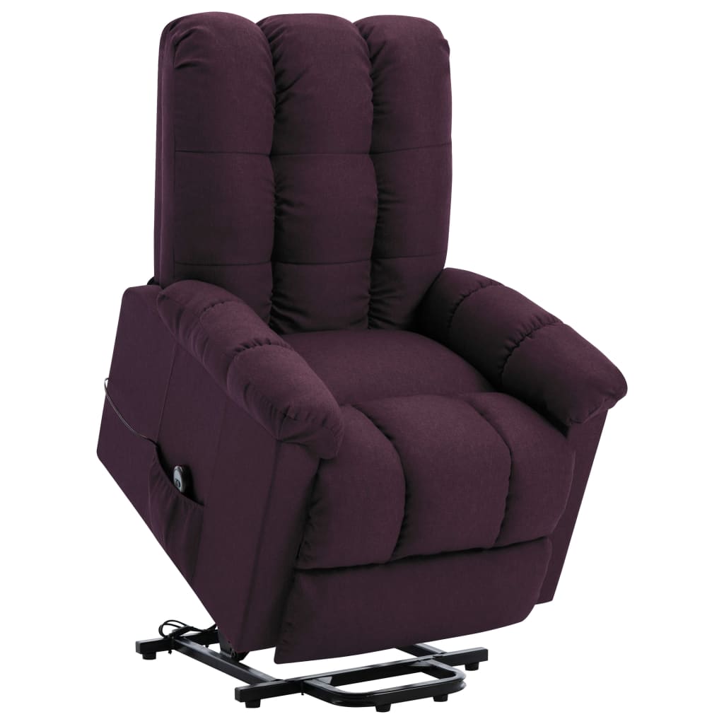 vidaXL Fotel ułatwiający wstawanie, fioletowy, obity tkaniną