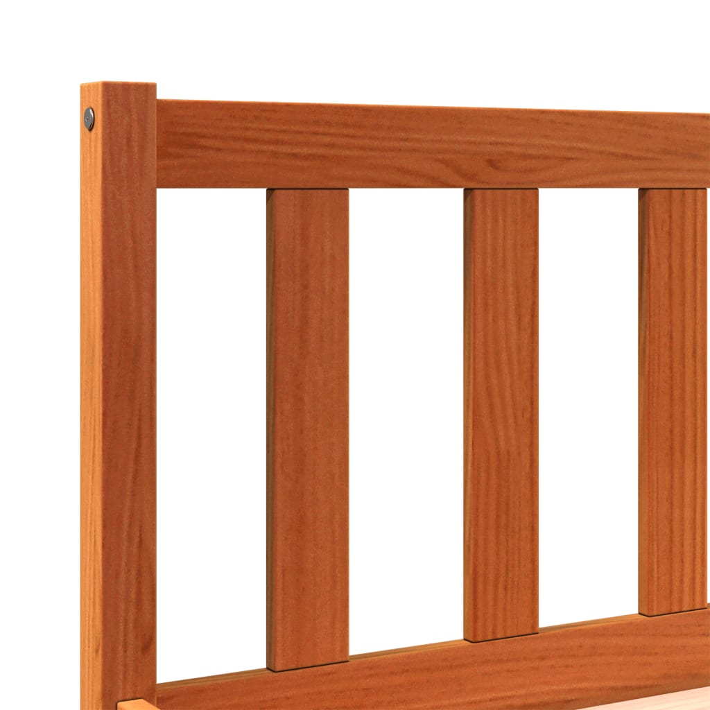 vidaXL Rama łóżka, woskowy brąz, 120x190 cm, lite drewno sosnowe