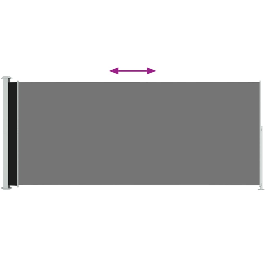 vidaXL Zwijana markiza boczna na taras, 220x500 cm, czarna