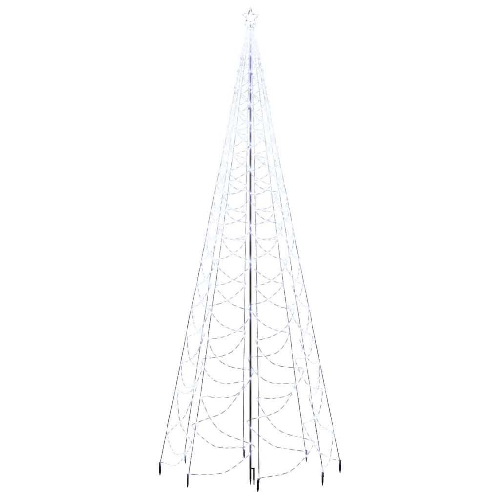 vidaXL Choinka z metalowym słupkiem, 1400 zimnych białych LED, 5 m