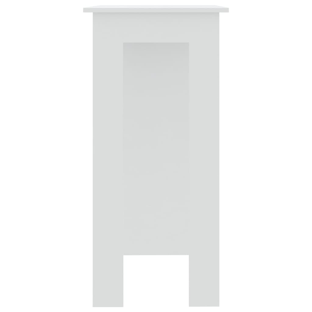 vidaXL Stolik barowy z półkami, biały, 102x50x103,5 cm, płyta wiórowa