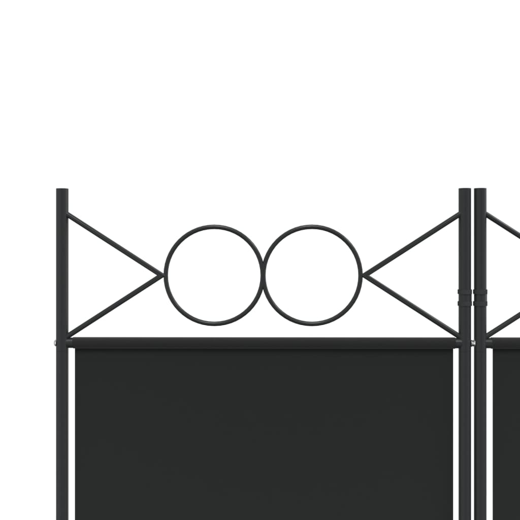 vidaXL Parawan 6-panelowy, czarny, 240x200 cm, tkanina