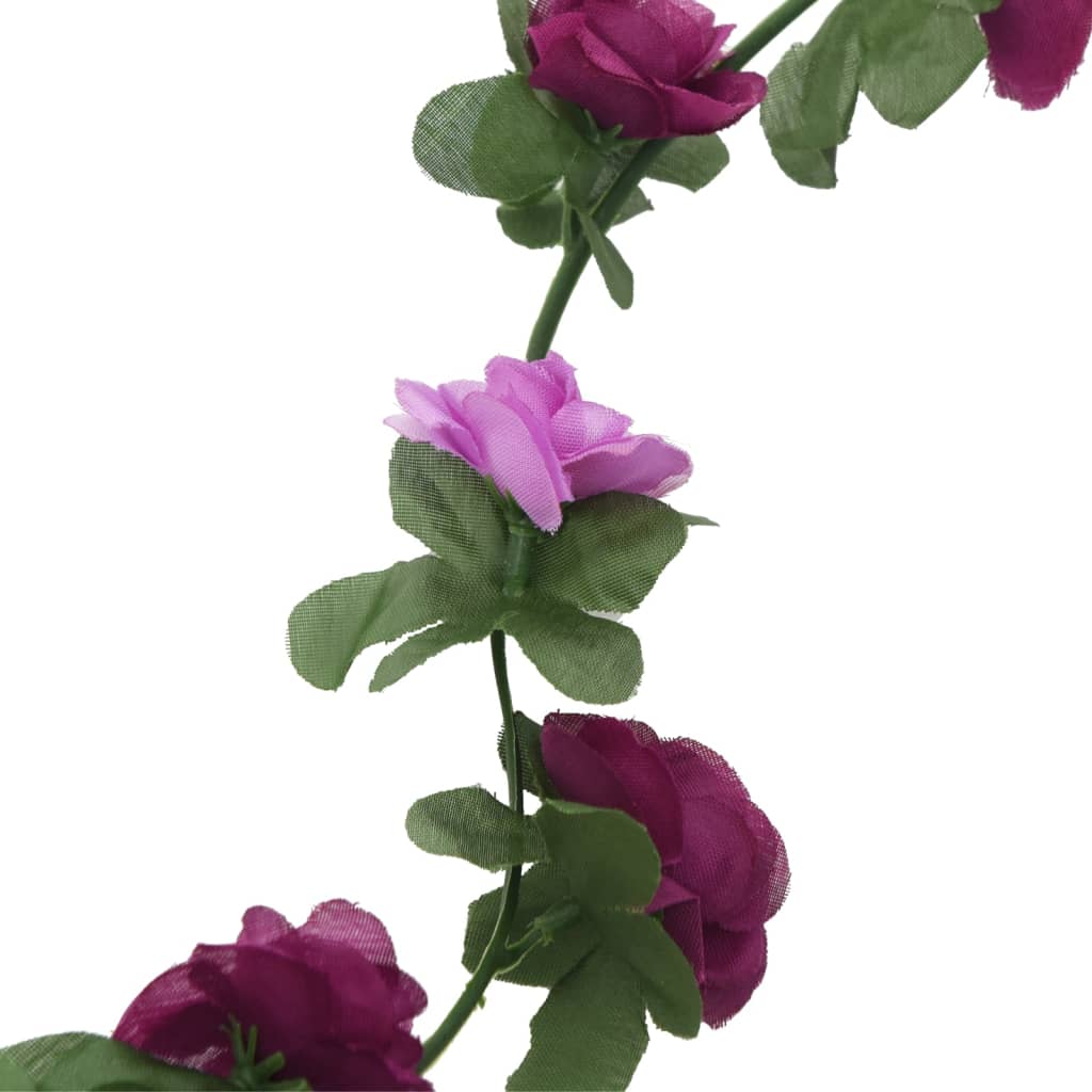 vidaXL Sztuczne girlandy kwiatowe, 6 szt., wiosenny jasny fiolet
