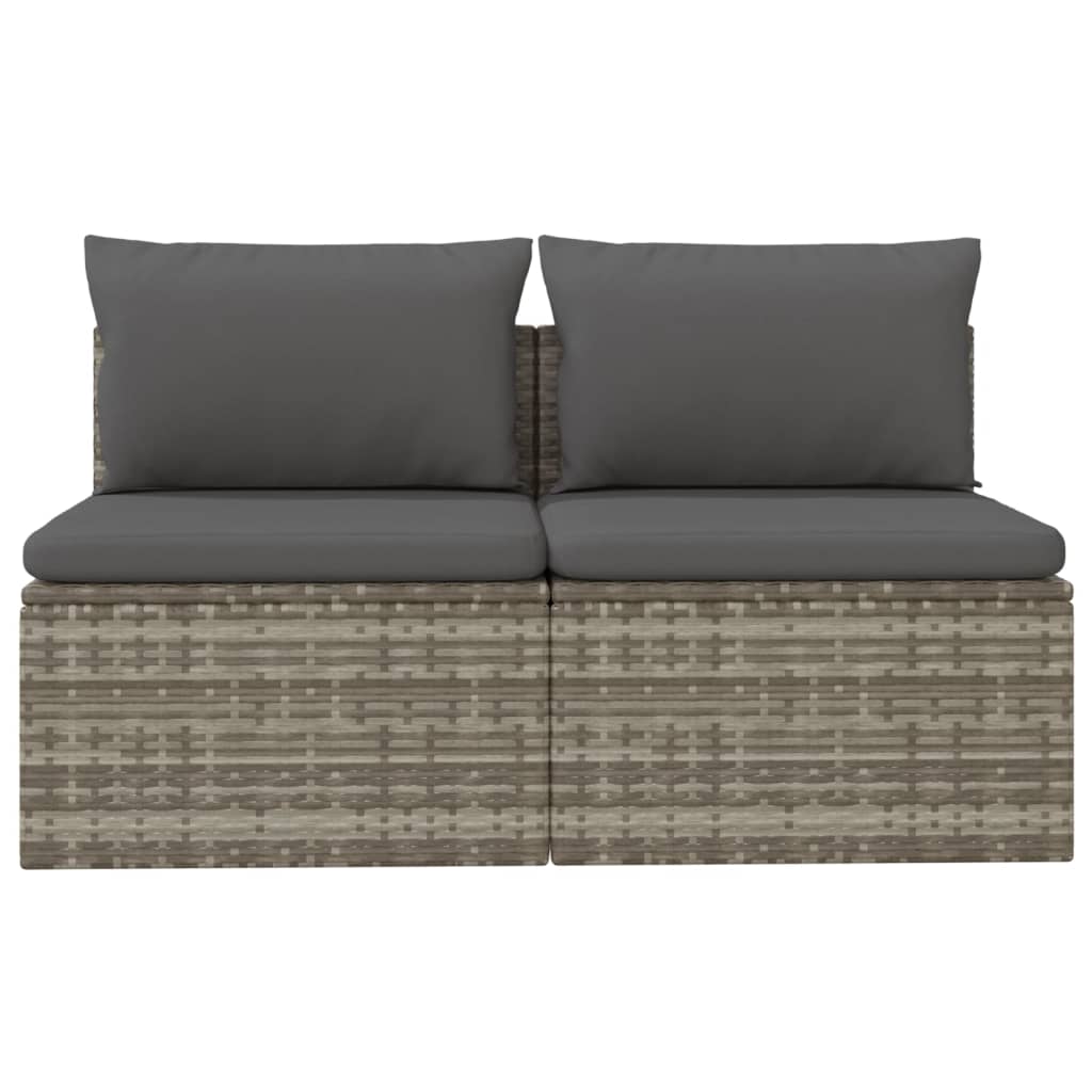 vidaXL 2-osobowa sofa ogrodowa z poduszkami, szara, polirattan