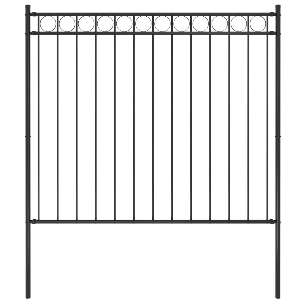 vidaXL Panel ogrodzeniowy, stalowy, 1,7 x 1,5 m, czarny