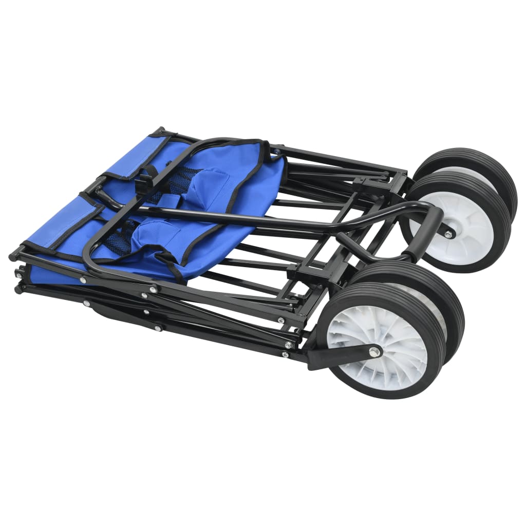 vidaXL Składany wózek ręczny, stalowy, niebieski