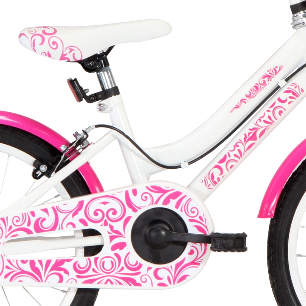 vidaXL Rower dla dzieci, 18 cali, różowo-biały