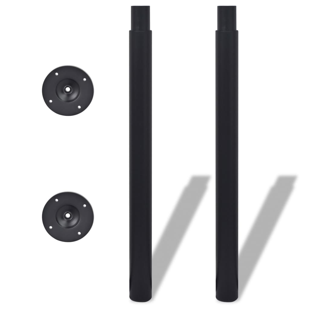 vidaXL Teleskopowe nogi do stołu, 4 szt., czarne, 710-1100 mm