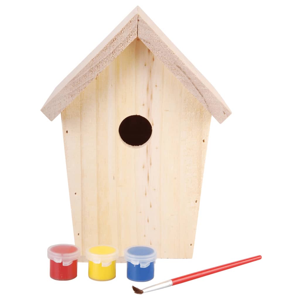 Esschert Design DIY domek dla ptaszków z farbą 14,8x11,7x20 cm KG145
