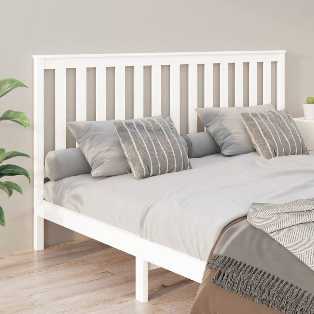 vidaXL Wezgłowie łóżka, białe, 186x6x101 cm, lite drewno sosnowe