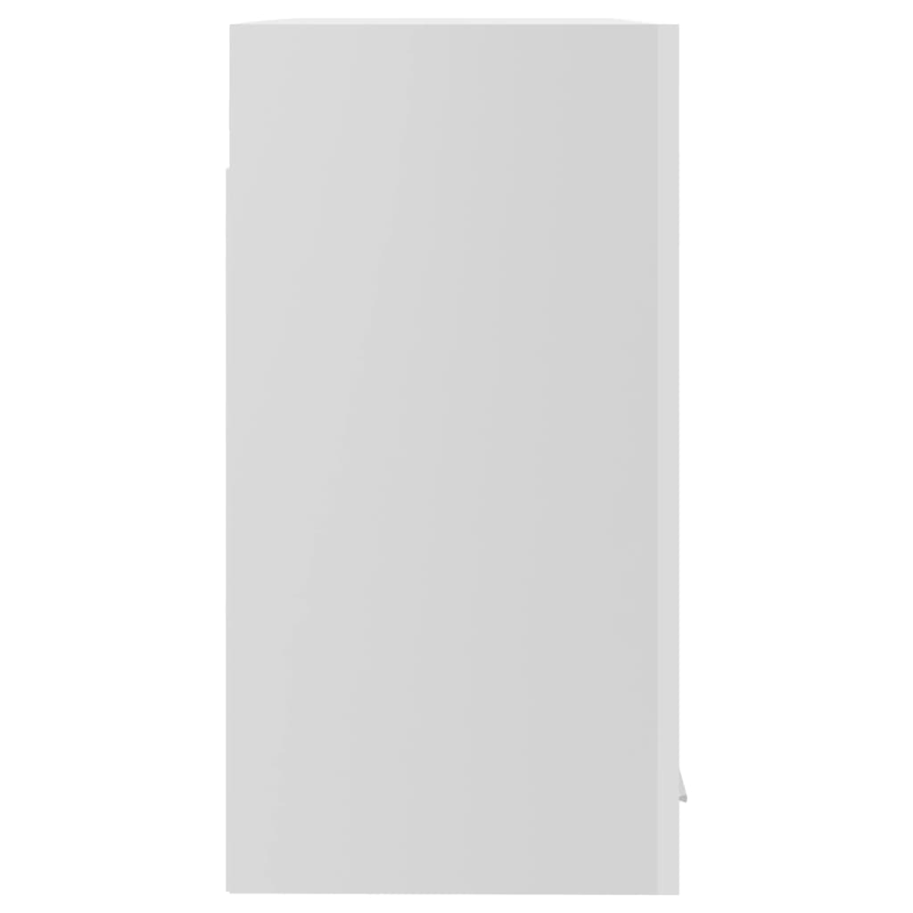 vidaXL Szafka wisząca z szybą, wysoki połysk, biała 60x31x60 cm, płyta