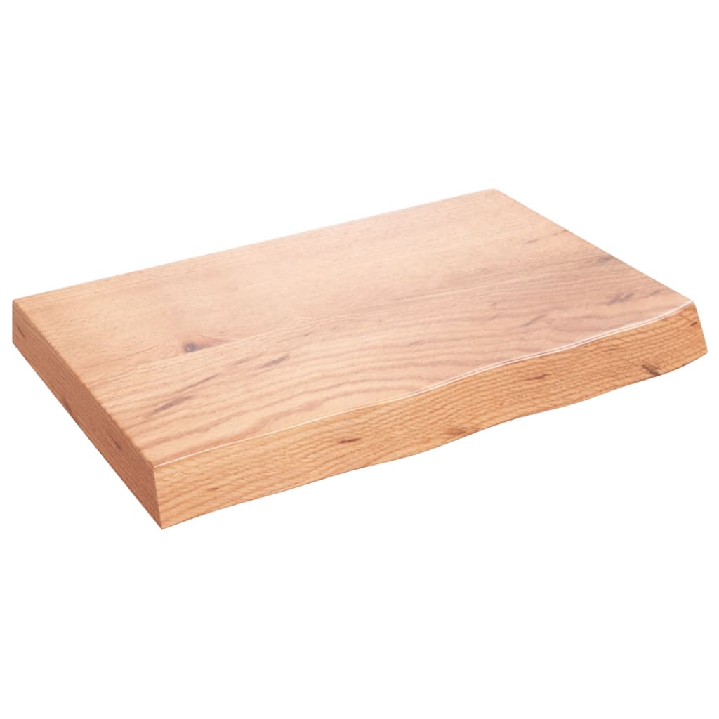 vidaXL Blat do stołu, jasnobrązowy, 60x40x(2-6)cm, lite drewno dębowe