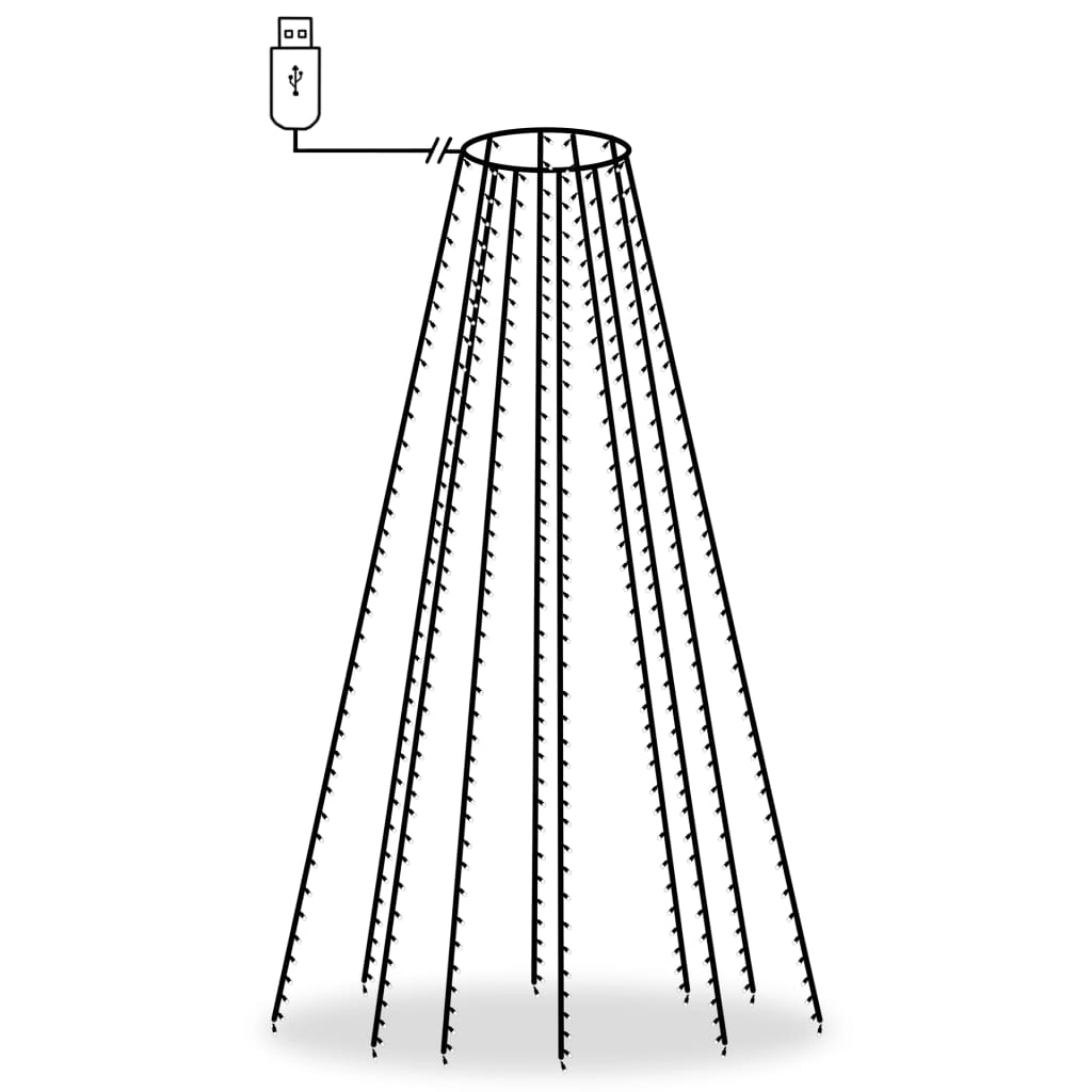 vidaXL Lampki na choinkę, 500 LED, zimne białe, 500 cm, wewn./zewn.
