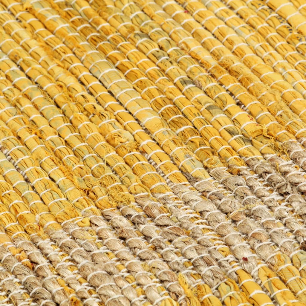 vidaXL Ręcznie wykonany dywan, juta, żółty, 80x160 cm