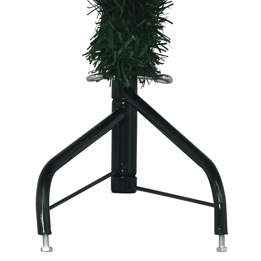 vidaXL Sztuczna choinka narożna, zielona, 240 cm, PVC
